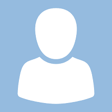 Generic user avatar silhouette on a blue background used as a profile placeholder